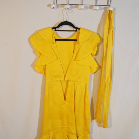 Yves Saint Laurent Ruffled Cold-Shoulder Mini Dress - Picture 8 of 8
